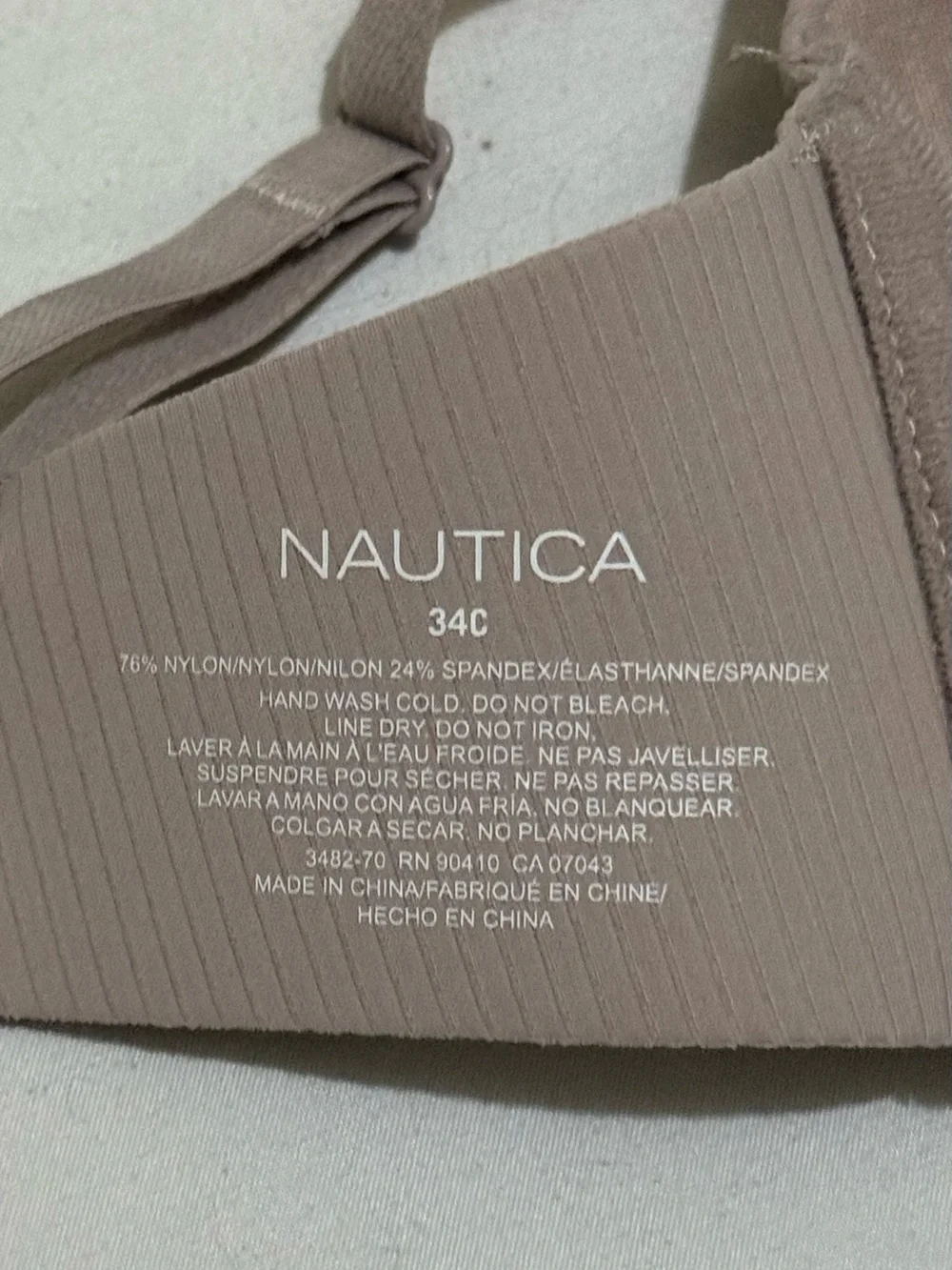 Nautica Nude Ribbed Seamless Moulded Cup Bra
